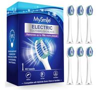 MySmile UC605 Electric Toothbrush Replacement Heads, 6 Packs (White)