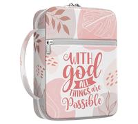 MYSMOR Tropical Floral Bible Cover With Handle, Study Bible Case, Carrying Case For Bible Study, Bible Bags Canva, Gifts for Christmas Christian