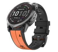 MYSNBKN Strap for Fenix 7, 22MM Width Silicone bands Fit Fenix 8 47mm/Fenix 7/Fenix 7 Pro/Fenix 6/Fenix 6 Pro/Fenix 5/Fenix 5 Plus/Forerunner 935/945/955/Approach S60/S62,EPIX 2/D2 Delta, Orange Black