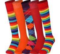Mysocks Knee High Socks for Women and Men - Breathable Combed Cotton Seamless Toe Colorful Unisex Long - Casual Golf Knee Length Socks