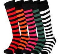 Mysocks Knee High Socks for Women and Men - Breathable Combed Cotton Seamless Toe Colorful Unisex Long Socks - Casual Golf Knee Length Socks