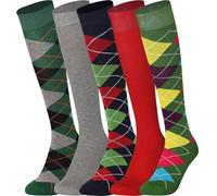 Mysocks Knee High Socks for Women and Men - Breathable Combed Cotton Seamless Toe Colorful Unisex Long Socks - Casual Golf Knee Length Socks