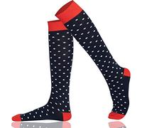 Mysocks Knee High Socks for Women and Men - Combed Cotton Seamless Toe Colorful Unisex Long Socks - Casual Golf Knee Length Spotty Polka Dot Socks