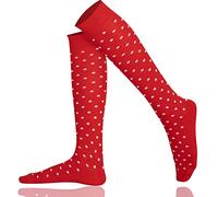 Mysocks Knee High Socks for Women and Men - Combed Cotton Seamless Toe Colorful Unisex Long Socks - Casual Golf Knee Length Spotty Polka Dot Socks