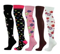 Mysocks Over the Knee Socks for Women - Combed Cotton Seamless Toe Long Socks - Breathable Casual Colorful High Socks