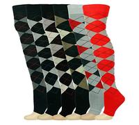 Mysocks Toeless Socks 6 Pairs Over the Knee Argyle Toeless