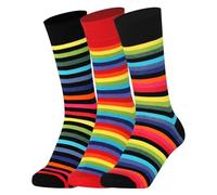 Mysocks Unisex Rainbow Socks Combed Cotton Seamles Toe Crew Rainbow 3 Pairs 4-7