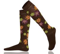 Mysocks Womens and Girls Knee High Flower Socks Ash Bash Lilac Mint Flowers 4-7