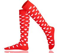 Mysocks Womens Knee High Flower Socks Red Multi Hearts