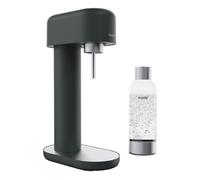 Ruby 2 Sparkling Water Maker - Silent Carbonated Water Machine Made of Robust Long-Lasting Aluminium & 1L Water Bottle - Without CO2 Cylinder - Colour Black Silver