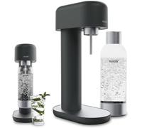 Mysoda Ruby 2 Sparkling Water Maker - Soda Streaming Machine Silent Carbonated Water Machine Robust Long-Lasting Aluminium Soda Maker 1L Water Bottle Without CO2 Cylinder - Black Silver Soda Machine