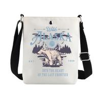 MYSOMY Alaska Crossbody Bag Alaska Cruise Gifts Alaska Vacation State Gifts Alaska Travel Bag Alaska Souvenir Shoulder Bag (Wild Alaska CB2)