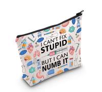 MYSOMY Anesthesiologist Gifts Anesthesiologist Makeup Bag Anesthesia Tech Week Gift Anesthesiology Graduation Gift (Numb It bag3)