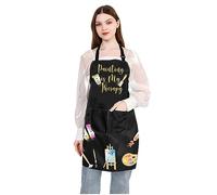 MYSOMY Artist Painting Apron Painting is My Therapy Apron Smock Artist Painter Gifts Paint Lovers Gifts Art Student Teacher Gift (UK Painting Apron)
