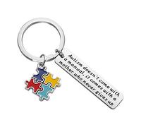 MYSOMY Autism Mom Keychain Autism Awareness Gifts Autism doesn't Come with a Manual It Comes with a Mother who Never Gives Up (Keychain)