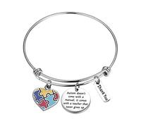 MYSOMY Autism Teacher Bracelet Autism Awareness Bracelet Autism Teacher Appreciation Gifts Autism Doesn't Come with a Manual It Comes with a Teacher that Never Give Up (Bracelet)