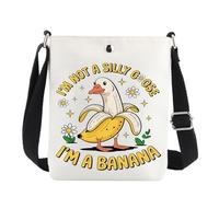 MYSOMY Banana Goose Crossbody Bag Goose Lover Gift I'm Not a Goose I'm a Banana Gifts Funny Goose Shoulder Bag (I'm Not a Silly cb3)