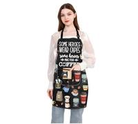 MYSOMY Barista Gift Barista Apron Coffee Themed Aprons Coffee Server Apron Some Heroes Wear Capes Some Heroes Make Your Coffee (make your coffee Aprons)