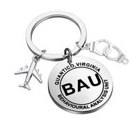 MYSOMY BAU Criminal TV Show Keychain Behavioural Analysis Unit Gift FBI Behavioural Analysis Keychain (QUANTICO VIRGINIA uk)