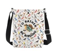 MYSOMY Bird Watching Crossbody Bag Bird Lover Gift Birder Gift Ornithology Gift I’d Rather Be Birding Birdwatcher Shoulder Bag (BE BIRDING CB1)