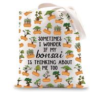 MYSOMY Bonsai Tree Tote Bag Bonsai Gardner Gift Sometimes I Wonder If My Bonsai Is Thinking About Me Too Shoulder Bag (MY bonsai uk1)