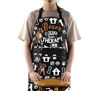 MYSOMY Boxer Dog Apron With Pockets - Boxer Dog Lover Gifts - Cheaper Than Therapy - Kitchen Apron