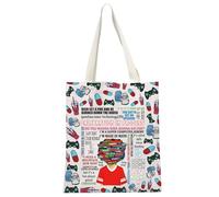MYSOMY Broadway Musical Inspired Gift Be More Chill Tote Bag Musical Themed Fans Hand Bag Broadway Musical Fans Gift (Vioce in my head TB)
