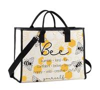 MYSOMY Bumble Bee Teacher Tote Bag Bee Lover Gifts Bumble Bee Gifts Bee Humble Kind Fun Confident Brave Smart Bee Shoulder Bag (Bee TG1)