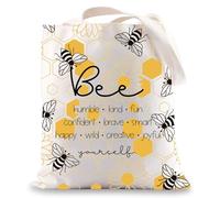 MYSOMY Bumble Bee Teacher Tote Bag Bee Lover Gifts Bumble Bee Gifts Bee Humble Kind Fun Confident Brave Smart Bee Shoulder Bag (Bee humble UK)