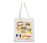 MYSOMY Butter Canvas Tote Bag Salted Butter Lover Gift Butter Makes Everything Better Themed Merchandise (Butter TB3)