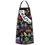MYSOMY California Kitchen Apron California Cooking Apron California Souvenirs And Gifts California Aprons For Women Men (California bl UK)