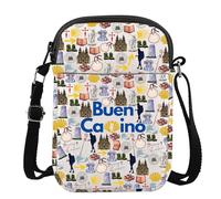 MYSOMY Camino De Santiago Crossbody Bag Pilgrimage Gifts Way Of St James Hiking Gifts Pilgrim Travel Bag (Buen Camino cb3)