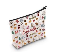 MYSOMY Canada Gift Canada Makeup Bag Canada Trip Toiletry Bag Canada Travel Bag Canadian Maple Leaf Makeup Zipper Pouch Bag (UK Canada Bag)