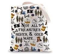 MYSOMY Captain Jack Tote Bag Captain And The Pirates Gifts Not All Treasure’s Silver And Gold Mate Pirates Shoulder Bag (NOT ALL uk1)