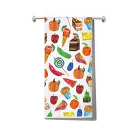 MYSOMY Caterpillar Food Kitchen Towel Hungry Insects Cartoon Gifts Little Green Caterpillar Butterfly Towel (apple cake UK)