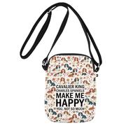 MYSOMY Cavalier King Charles Spaniel Crossbody Bag Cavaliers Kings Charles Gifts CKCS Lover Gift Cavalier King Charles Spaniel Shoulder Bag (CAVALIER Happy cb1)
