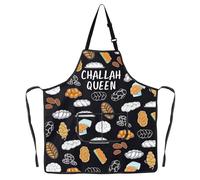 MYSOMY Challahs Apron Jewish Gifts Shabbat Shalom Aprons Israel Gifts Challah Queen Gift Challah Bread Apron (ChallahQueen apbl1)