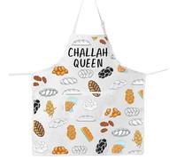 MYSOMY Challahs Apron Jewish Gifts Shabbat Shalom Aprons Israel Gifts Challah Queen Gift Challah Bread Apron (CHALLAHQUEEN UK)