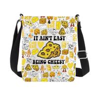 MYSOMY Cheese Crossbody Bag Cheese Lover Gifts It Ain't Easy Being Cheesy Cheese Shoulder Bag (BEING CHEESY uk3)