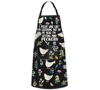 MYSOMY Chicken Kitchen Apron Chicken Cooking Apron Chicken Lady Gifts Chicken Farmer Apron Chicken Lover Gifts (Pecckrs UK)