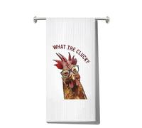MYSOMY Chicken Kitchen Towels Chicken Dish Towel Chicken Mom Gifts What The Cluck Chicken Hand Towels (WHAT THE uk1)