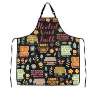 MYSOMY Christian Kitchen Apron with Bible Verse inspirational Gifts Rooted in Faith Apron Religious Spiritual Gift (Faith Apron)