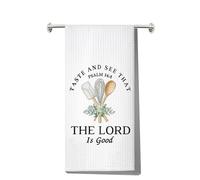 MYSOMY Christian Kitchen Towel Christian Kitchen Gifts Bible Verse Gift Taste And See That The Lord Is Good Dish Towel (The Lord UK)