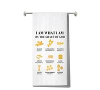 MYSOMY Christian Kitchen Towel Italian Pasta Towel Religious Gift I Am What I Am By The Grace Of God Christian Dish Towel (what I UK)
