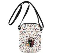 MYSOMY Clue Movie Crossbody Bag Clue Movie Gifts Clue Weapon Gift White & Peacock & Scarlet & Green & Mustard Shoulder Bag (green dress uk1)