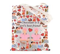 MYSOMY Comedy Show Tote Bag Chocolate Factory Gifts Chocolate Sitcom Inspired Shoulder Bag (Chocolate is tg3)