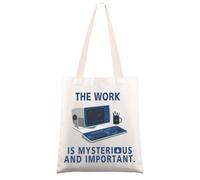 MYSOMY Computer Scary Numbers Tote Bag The Work Is Mysterious And Important Gifts Innie Outie Gifts Macrodata Refinement Shoulder Bag (THE WORK IS UK3)
