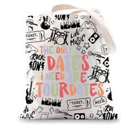 MYSOMY Concert Lover Tote Bag Touring Life Gifts The Only Dates I Need Are Tourdates Concert Tour Merchandise (The only dates UK)