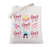 MYSOMY Coquette Cute K-drama Tote Bag K-drama Lover Shoulder Bag Korean Style K-drama Fans Gift Pink Coquette Bow Gift (OPPA TB)
