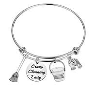MYSOMY Crazy Cleaning Lady Bracelet Funny Housekeeping Gifts Cleaning Loves Gifts Housekeeper Gifts for Women (Bracelet)